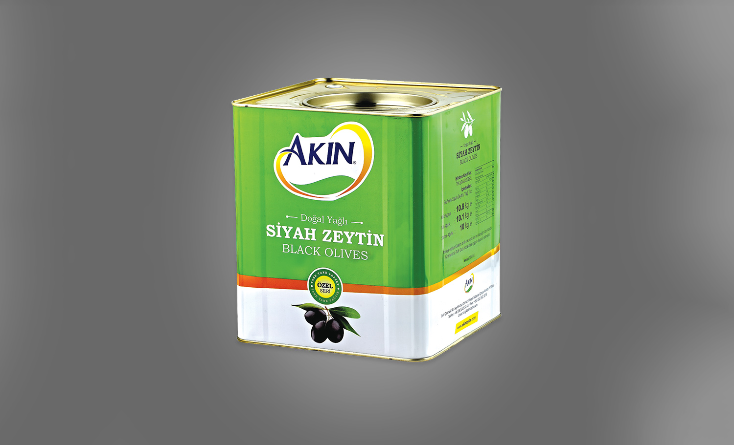 Akın Siyah Zeytin Ambalajı - Metal Kutu Ambalajları